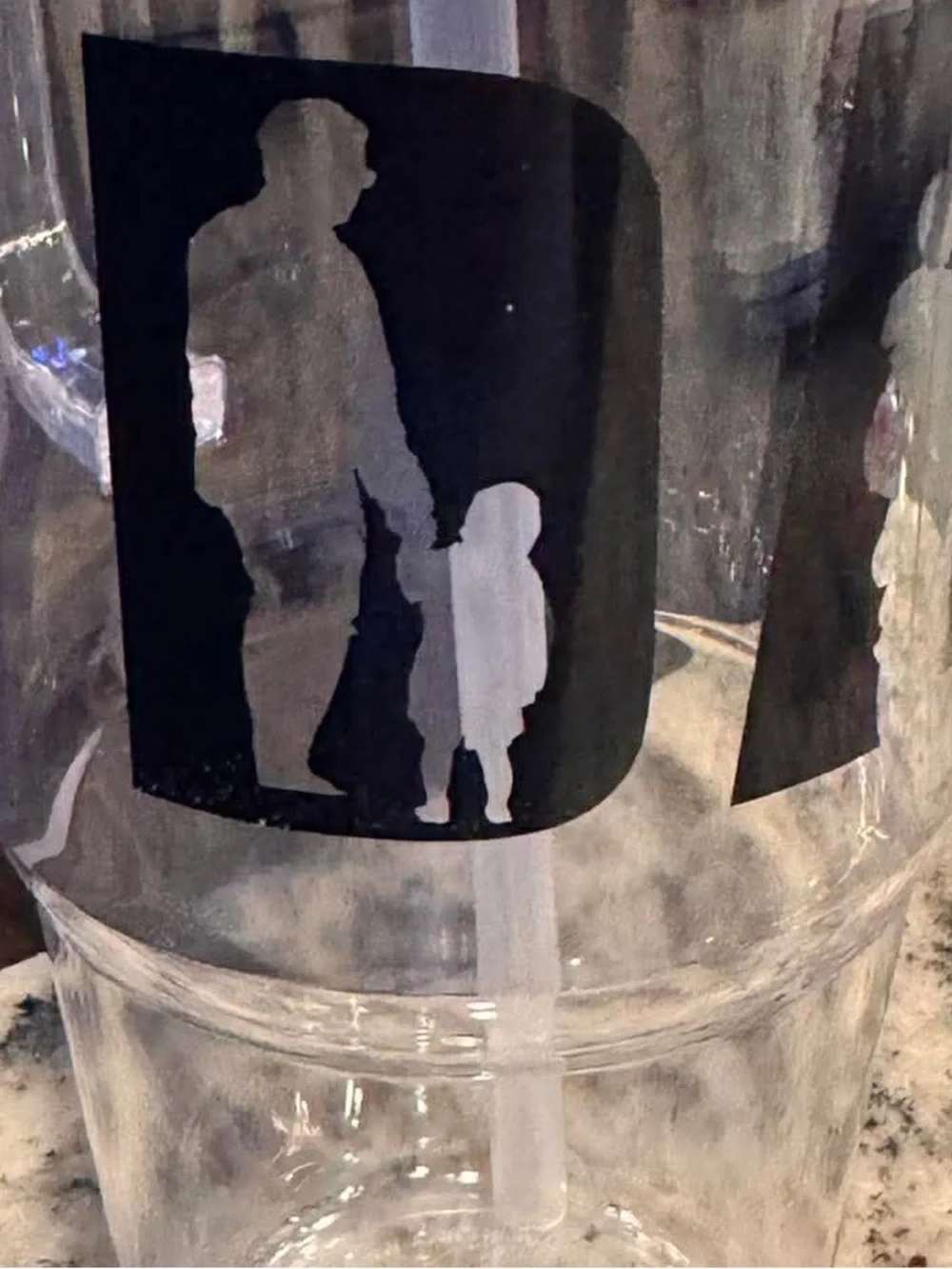 DAD Clear Double-Walled Tumbler with Black Graphic